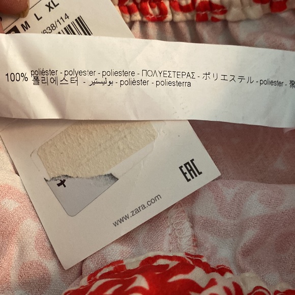 NWT Zara Orange & Purple Printed Wide Flared Leg Pajama Style Pants - S - Picture 13 of 14